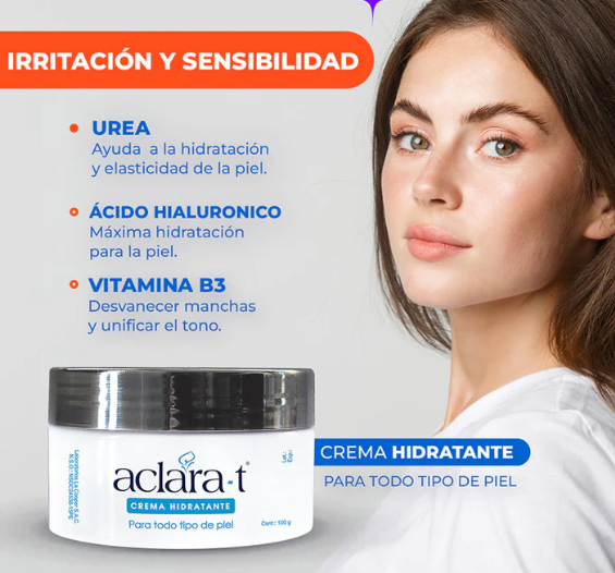 ACLARA-T CREMA ACLARANTE B3 PIEL HIDRATANTE X 100G