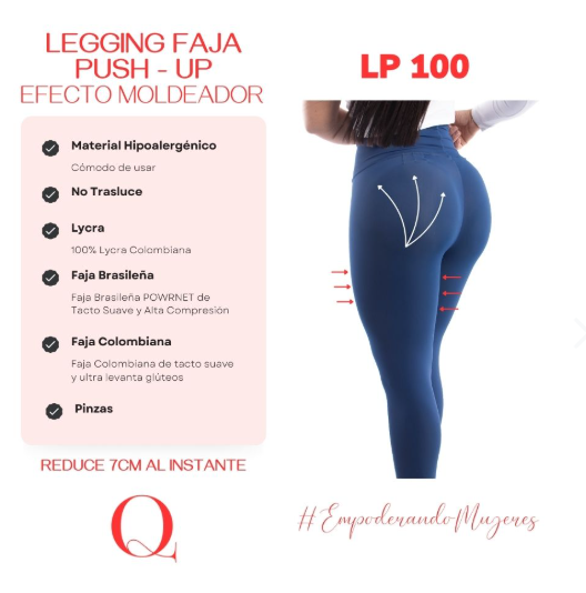 👖 Leggins faja PUSH-UP reductor de cintura y levanta cola
